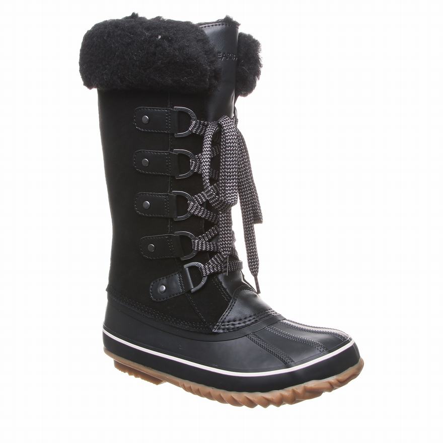 Bearpaw Denali Tall Boots UK - Women's Boots Black ||ZXRGPJ-356||